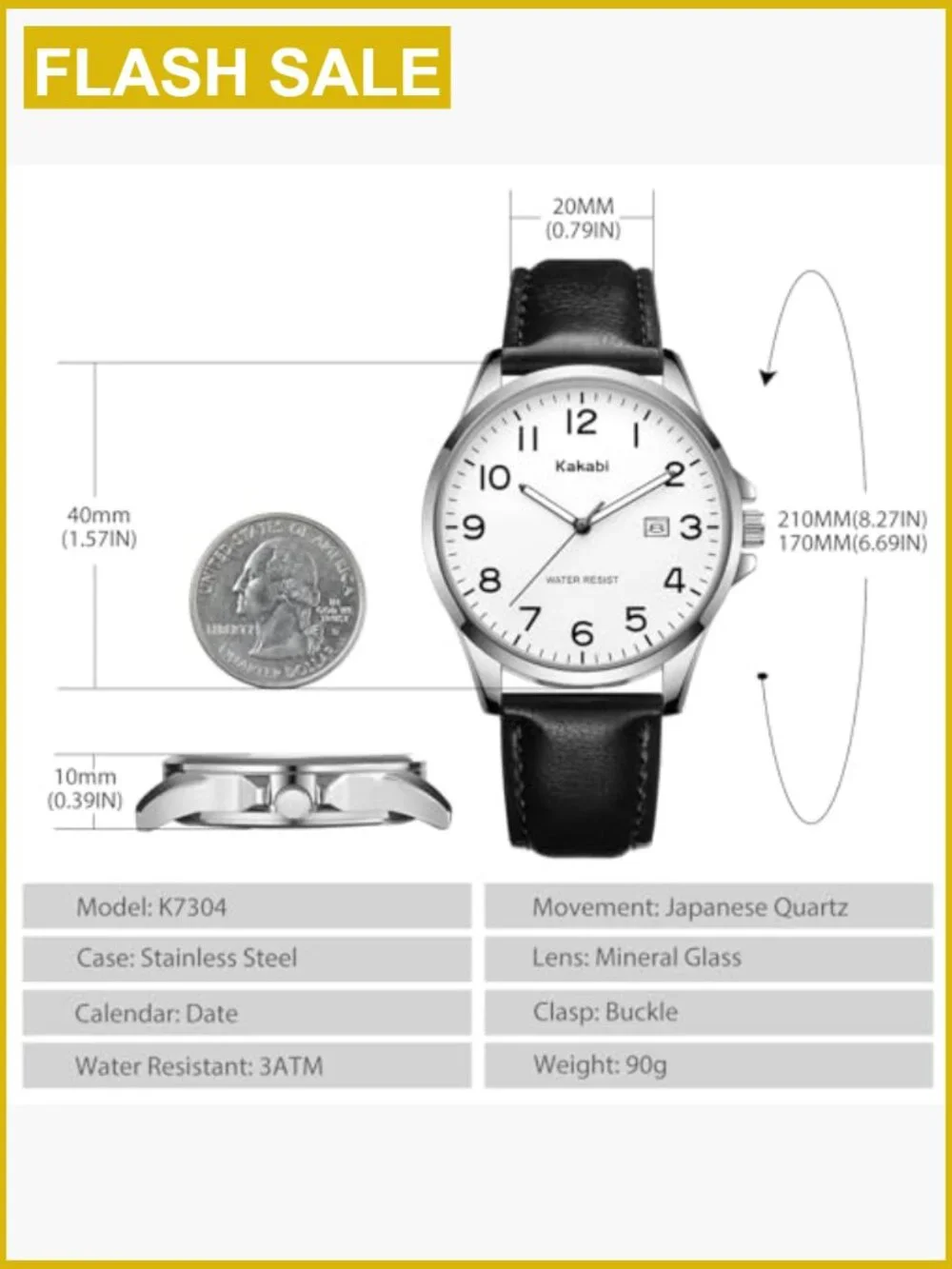 Waterproof Quartz Analog Wrist Watch Leather Strap Minimalist